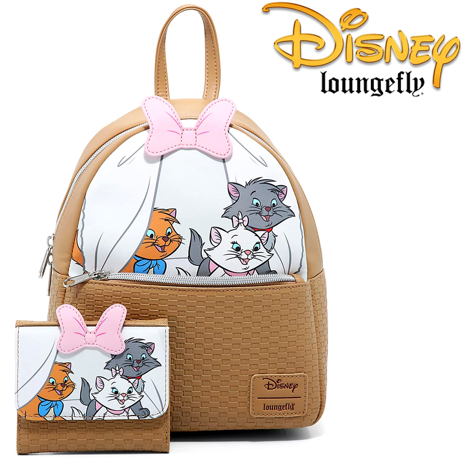 🔥 Loungefly Disney Aristocats Kittens Basket Mini Backpack Wallet Set NWT 🔥 Loungefly Disney Aristocats Kittens Basket Mini Backpack Wallet Set NWT