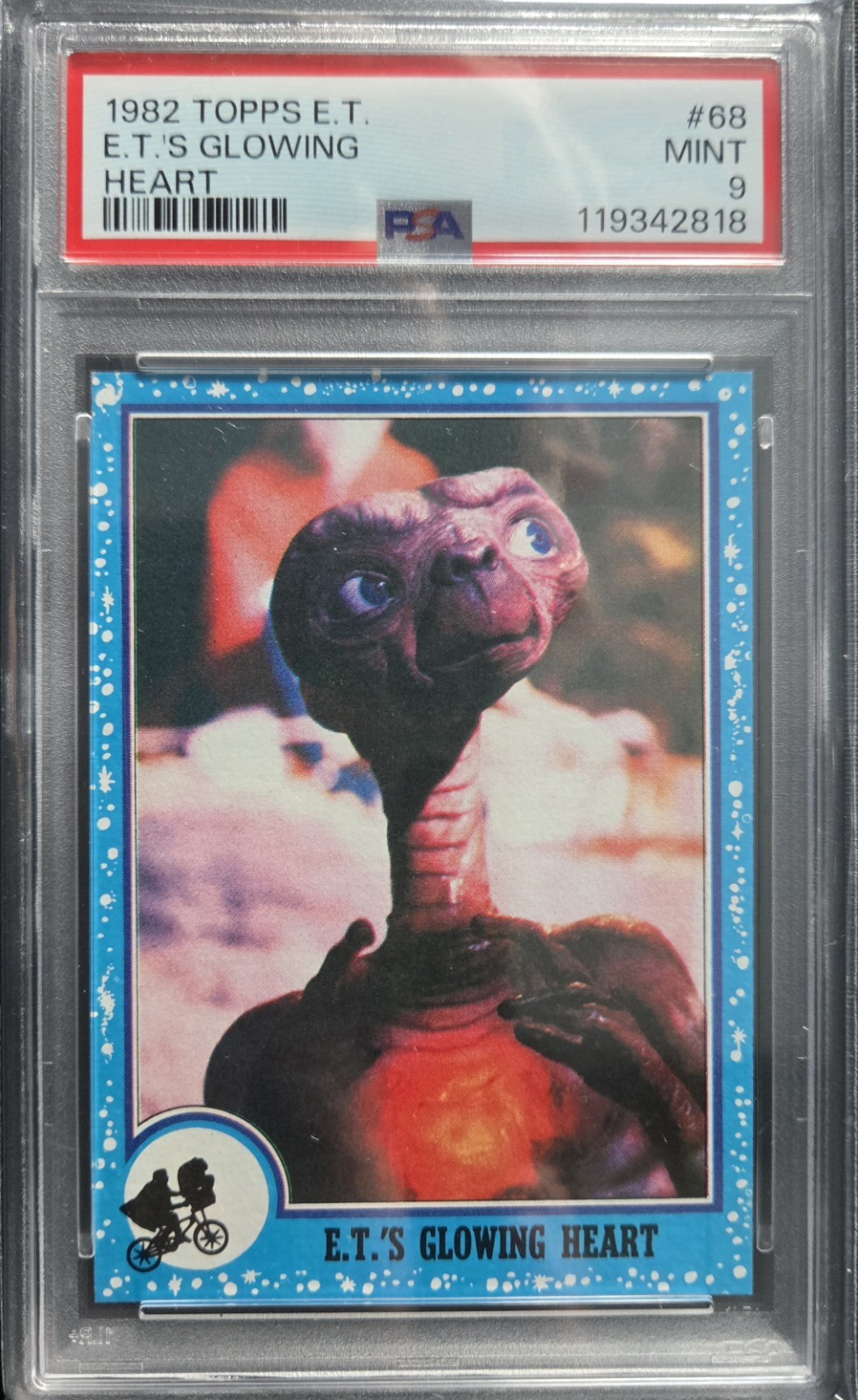 1982 Topps E.T. The Extra Terrestrial #68 E.T.'s Glowing Heart PSA 9 GRADE 1982 Topps E.T. The Extra Terrestrial #68 E.T.'s Glowing Heart PSA 9 GRADE