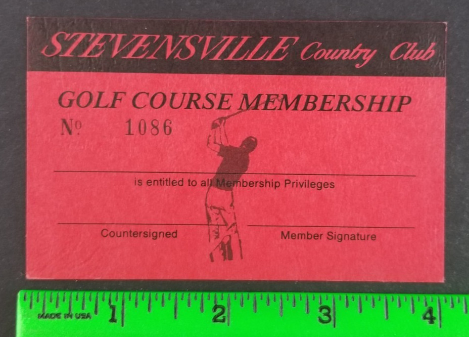Vintage Stevensville New York Country Club Golf Membership Business Card Vintage Stevensville New York Country Club Golf Membership Business Card
