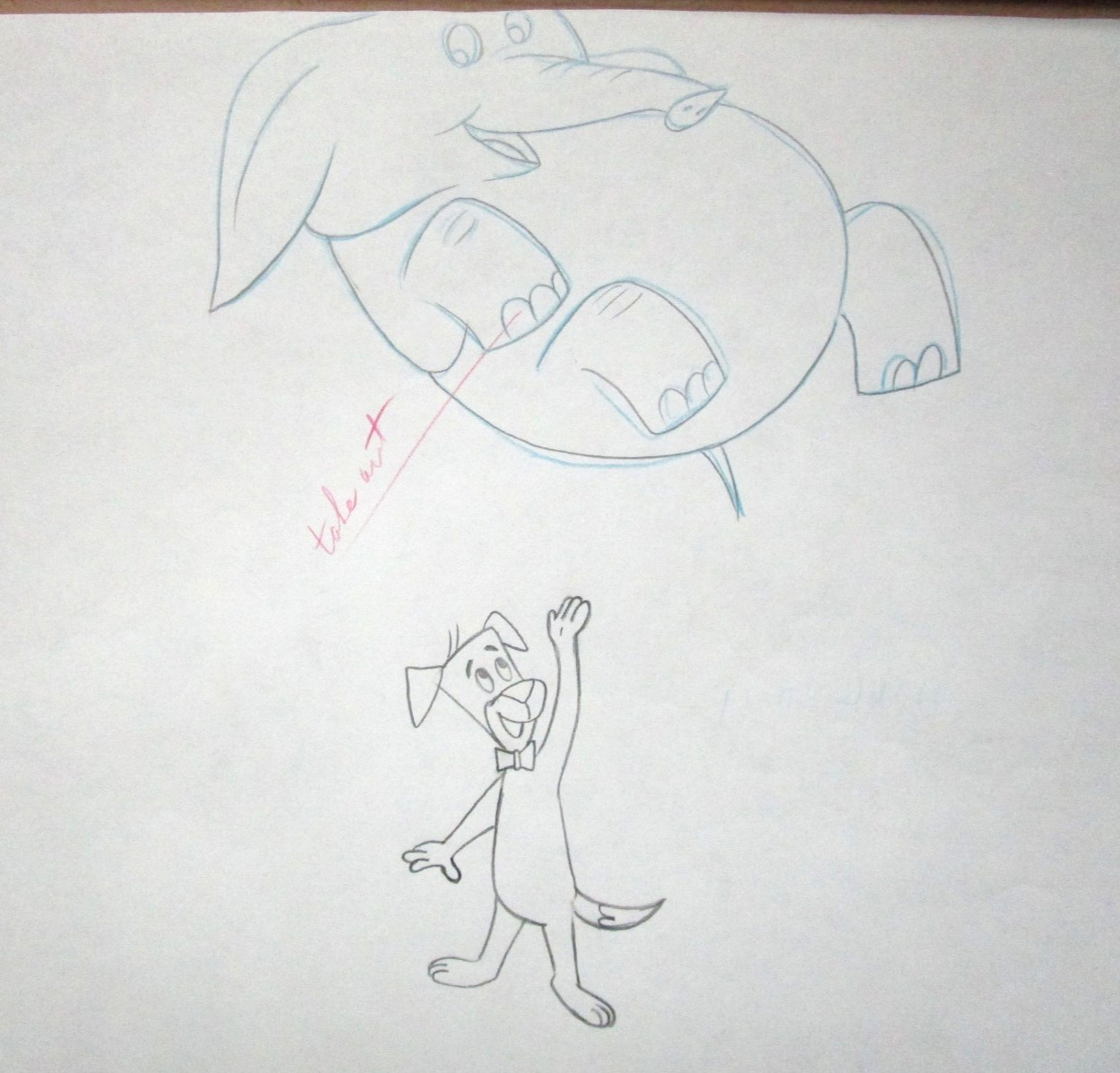 1958 HUCKLEBERRY HOUND OPENING HANNA-BARBERA ORIGINAL PRODUCTION cel DRAWING 1958 HUCKLEBERRY HOUND OPENING HANNA-BARBERA ORIGINAL PRODUCTION cel DRAWING