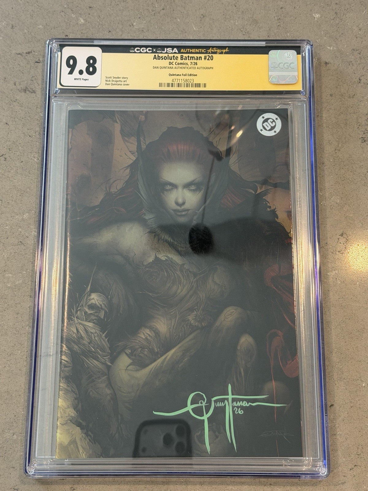 Absolute Batman #20 Dan Quintana CGC 9.8 Signed Virgin Foil