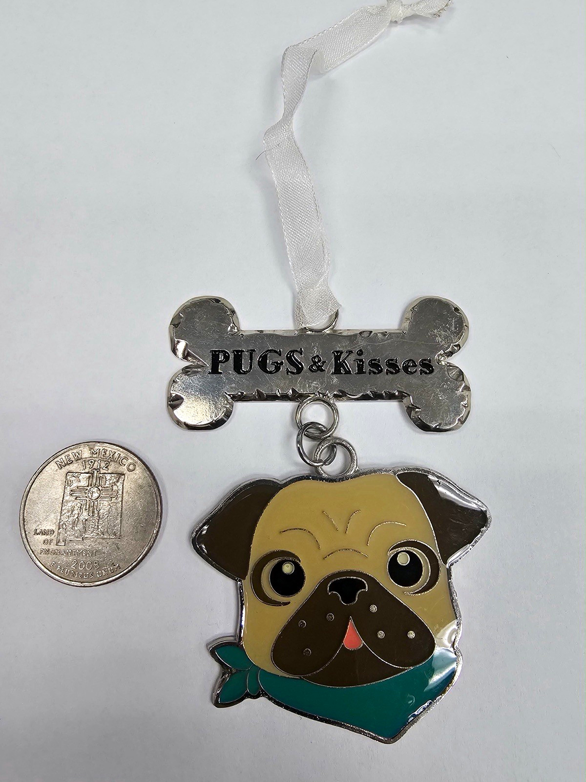 Fringe Studio PUGS & Kisses Enamel Pug Christmas Ornament