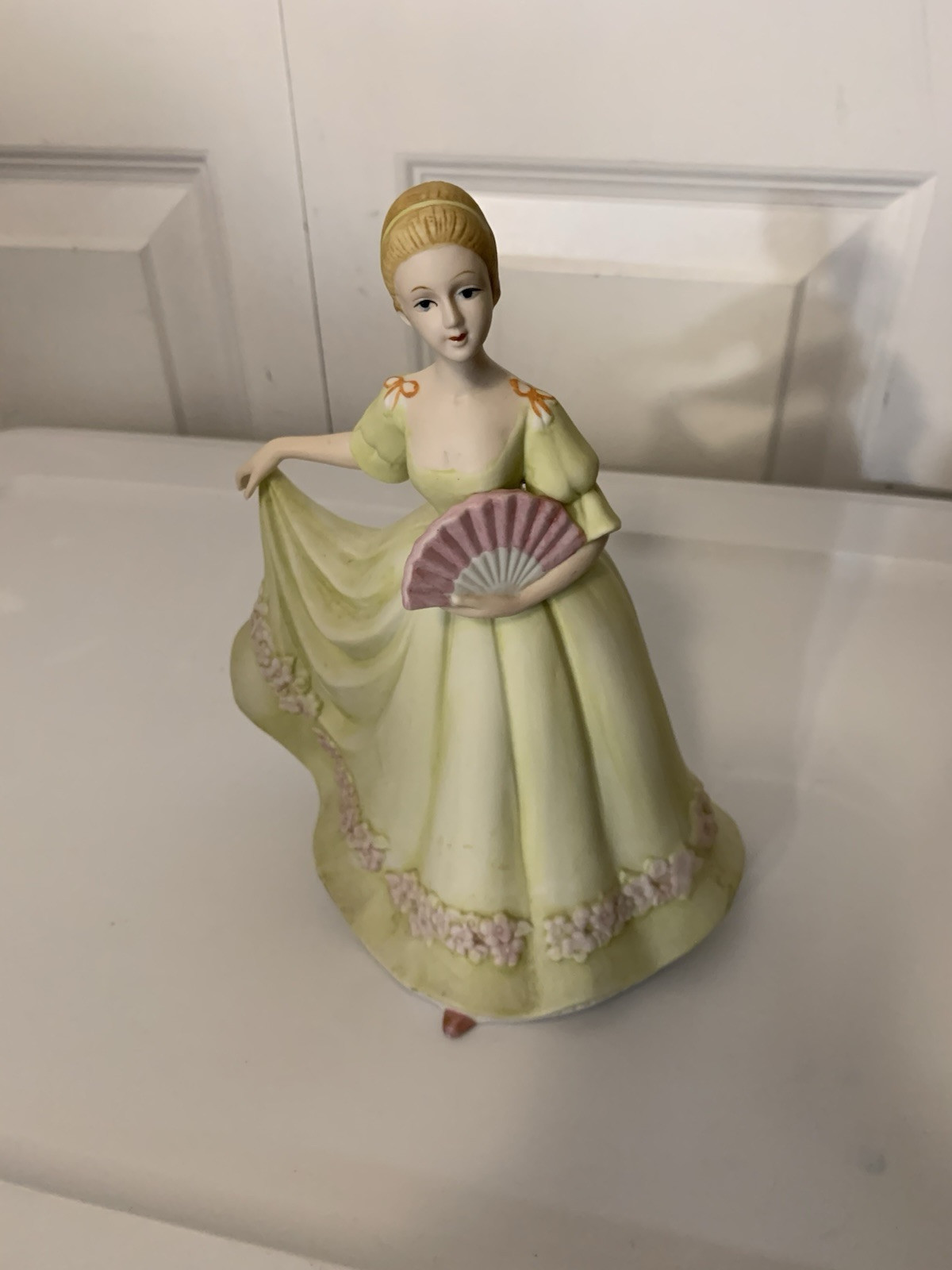 Vtg Flambro I Could Have Danced All Night Girl Green Dress Sculpture Music Box