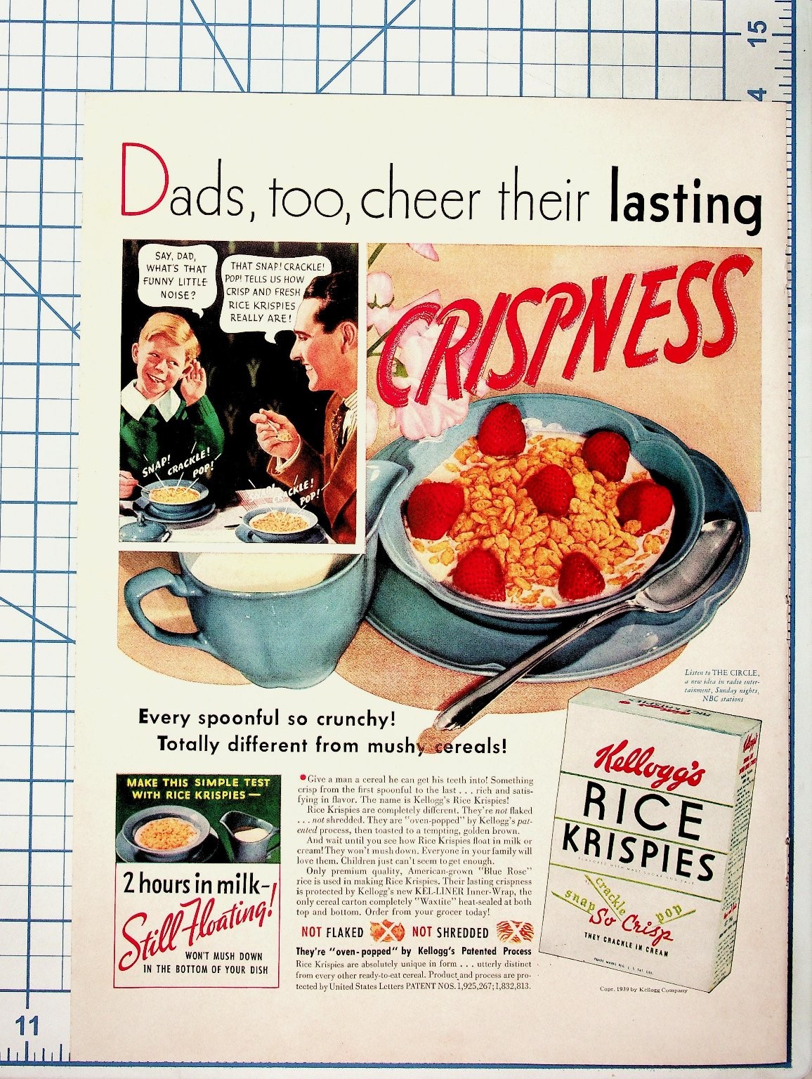 1939 Kellogg's Rice Krispies Cereal Ad Vintage Print Crisp Snap Crackle Pop 1939 Kellogg's Rice Krispies Cereal Ad Vintage Print Crisp Snap Crackle Pop