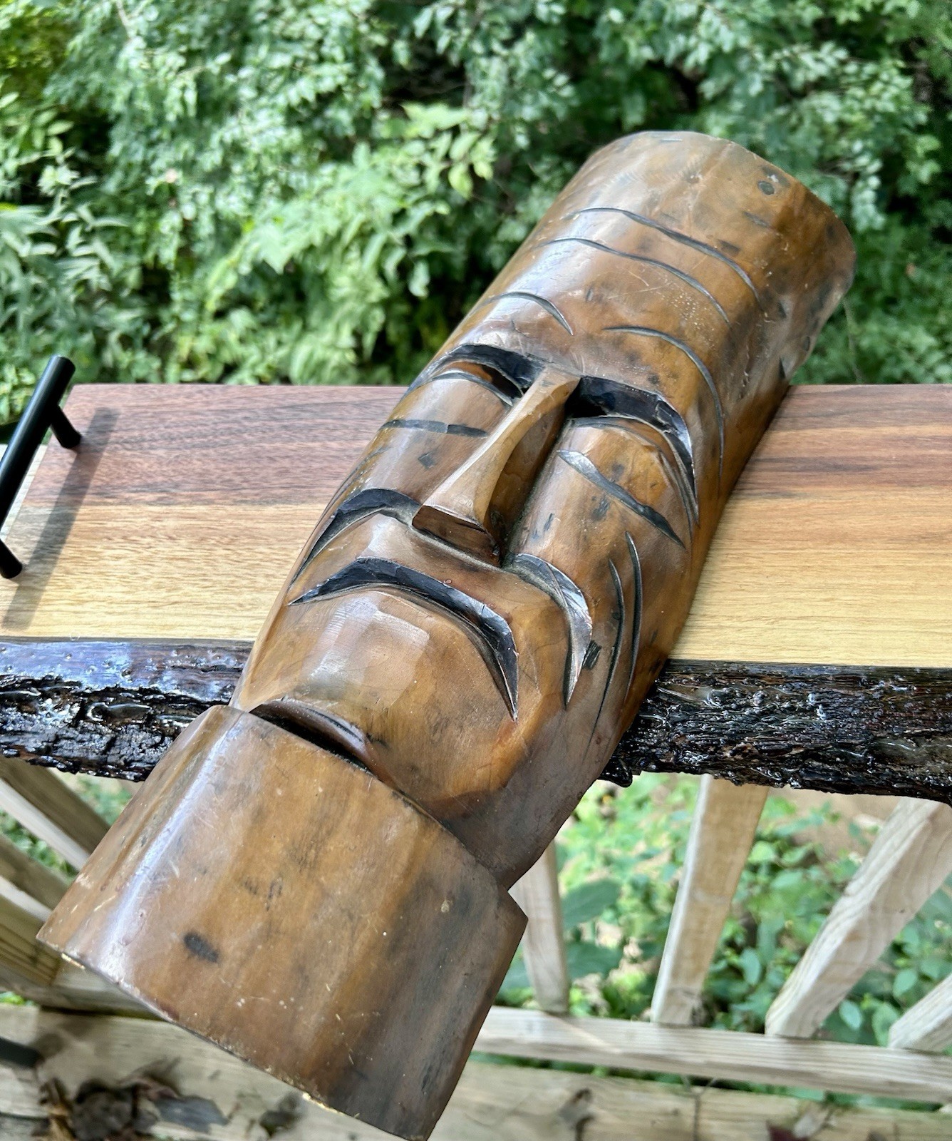 Hawaiian Tribal Tiki Bar Mask Handmade Hardwood 1950s Style 18\ Hawaiian Tribal Tiki Bar Mask Handmade Hardwood 1950s Style 18\