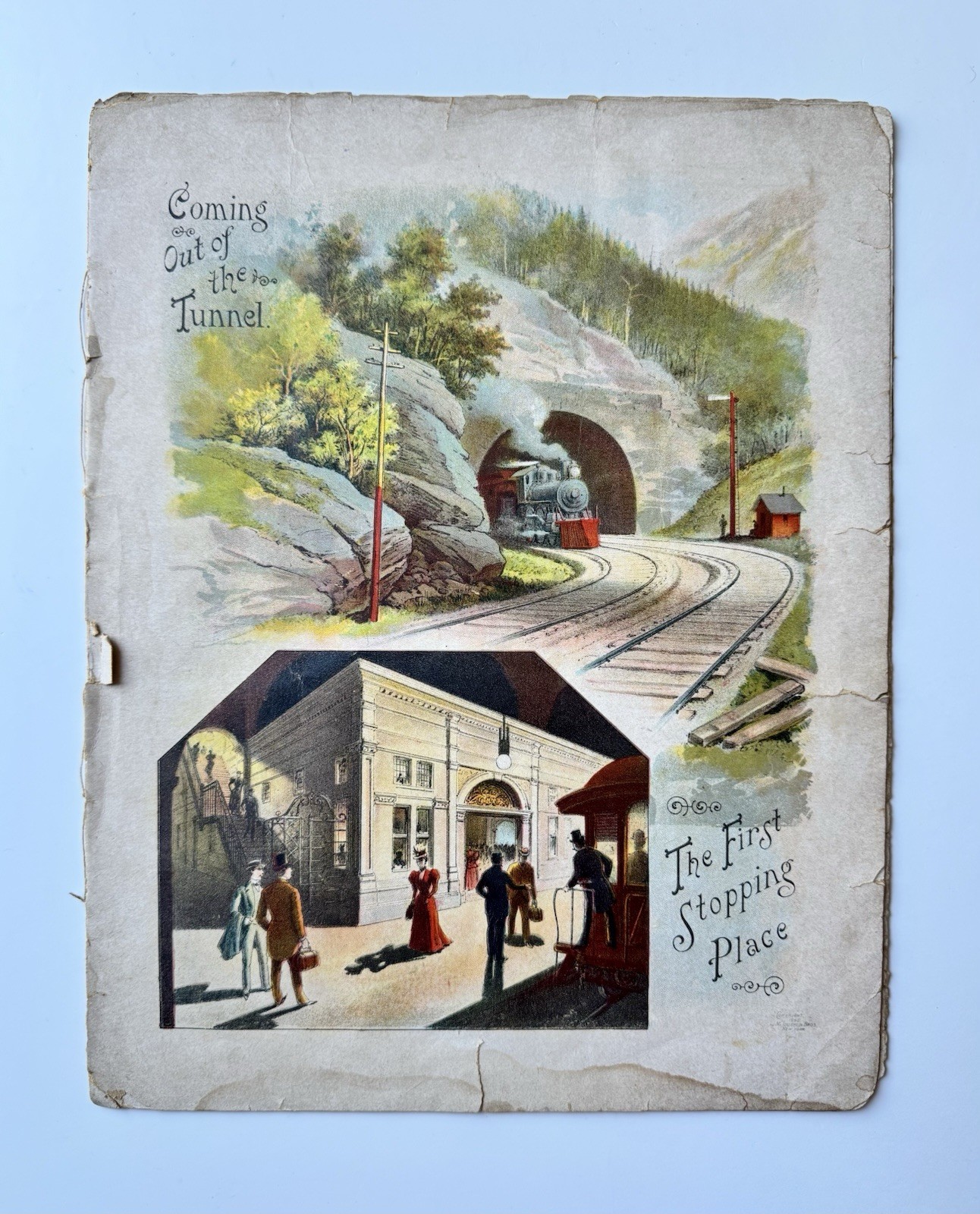 Antique 1903 McLoughlin Railroad Picture Book Train Epherma Frameable Pages