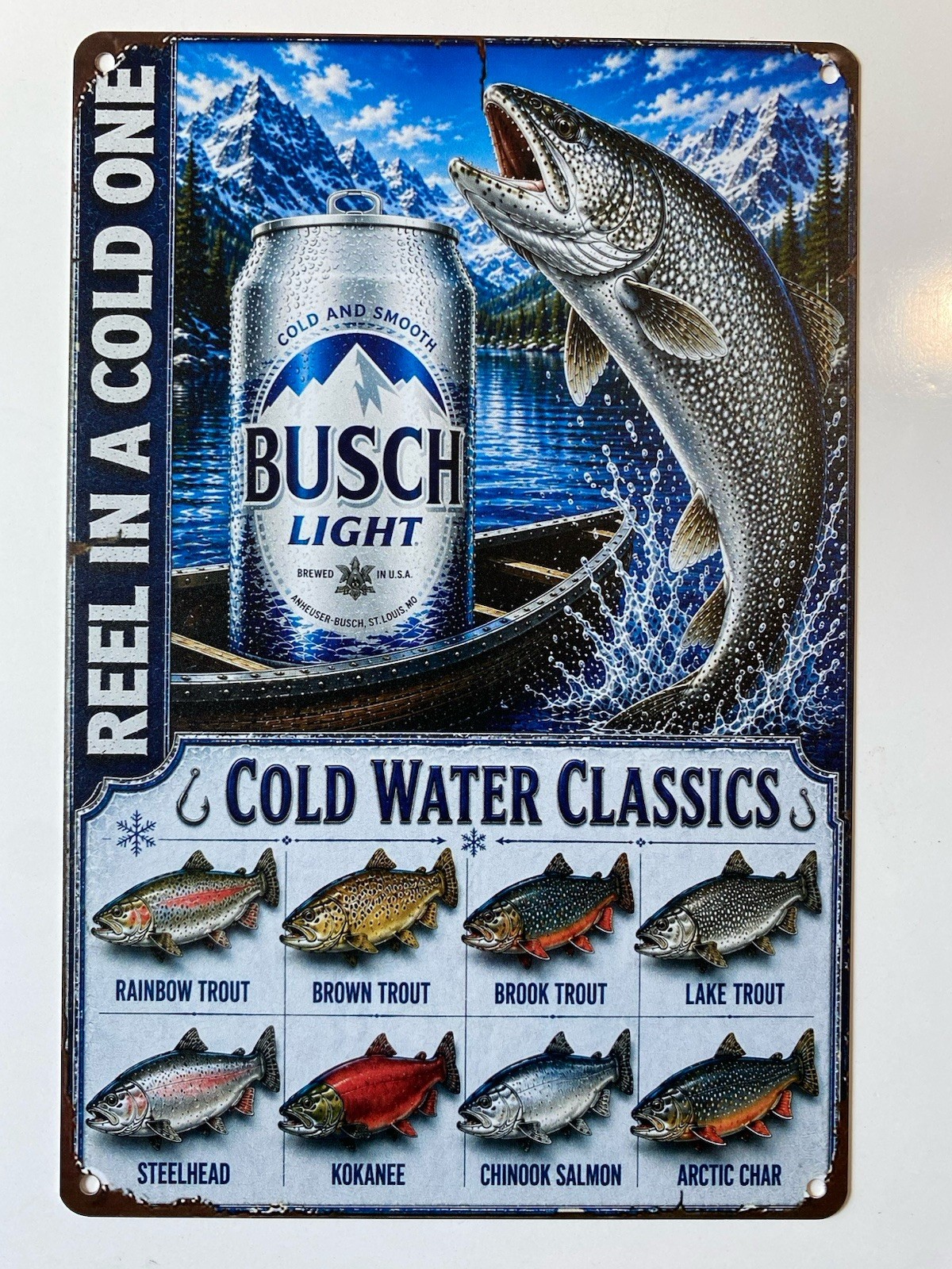 Busch Light Reel In A Cold One Sign - Busch Light Beer - Cold Water Classics Busch Light Reel In A Cold One Sign - Busch Light Beer - Cold Water Classics