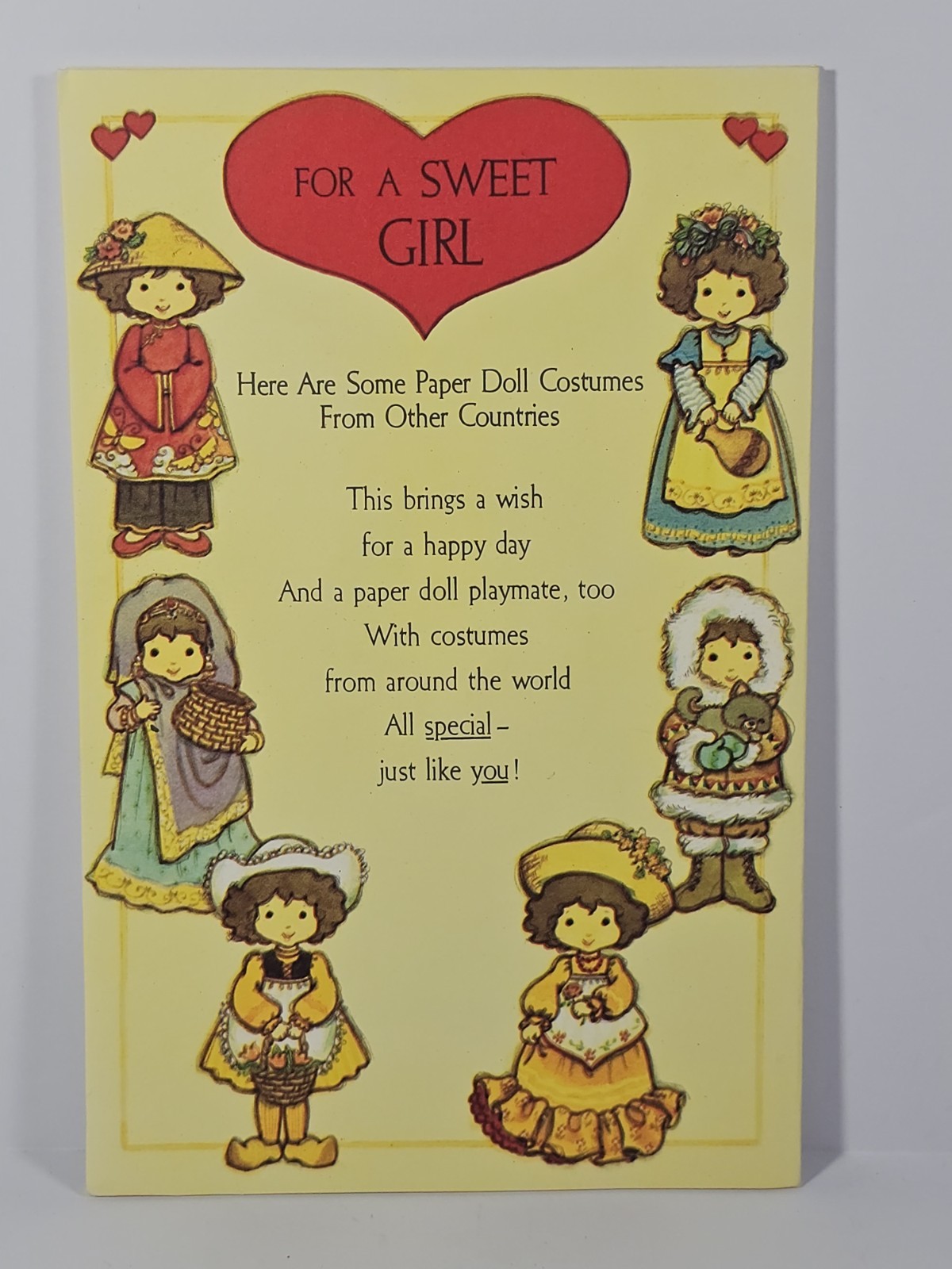 VTG 1980 American Greetings Girl Birthday Card Costumes Ofvthe World Press... VTG 1980 American Greetings Girl Birthday Card Costumes Ofvthe World Press...
