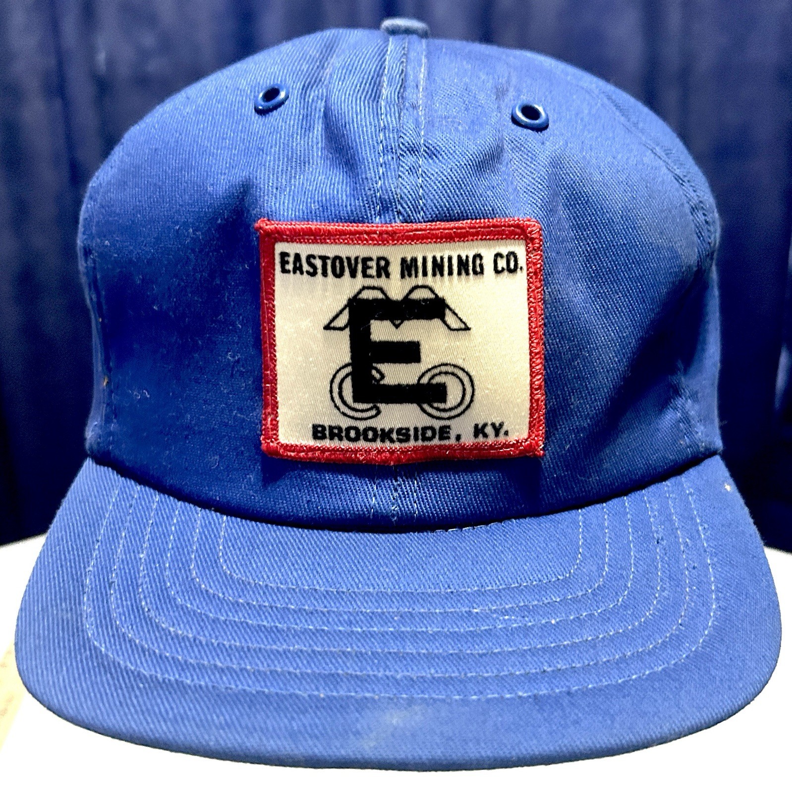 Vintage Late 1970s Eastover Mining Co Brookside KY Snapback Hat Cardinal Cap USA