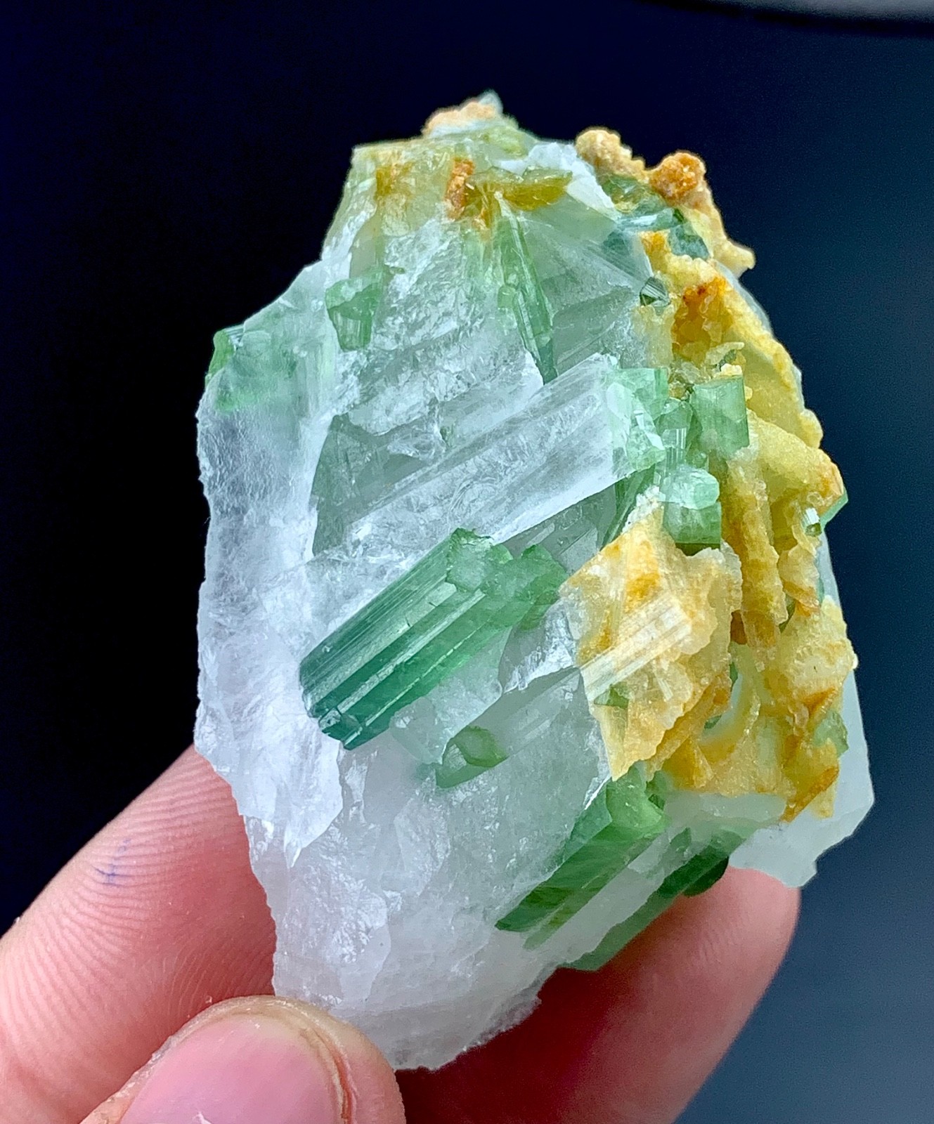 296 CTs Natural Tourmaline Crystal With Quartz specimen from Afghanistan
