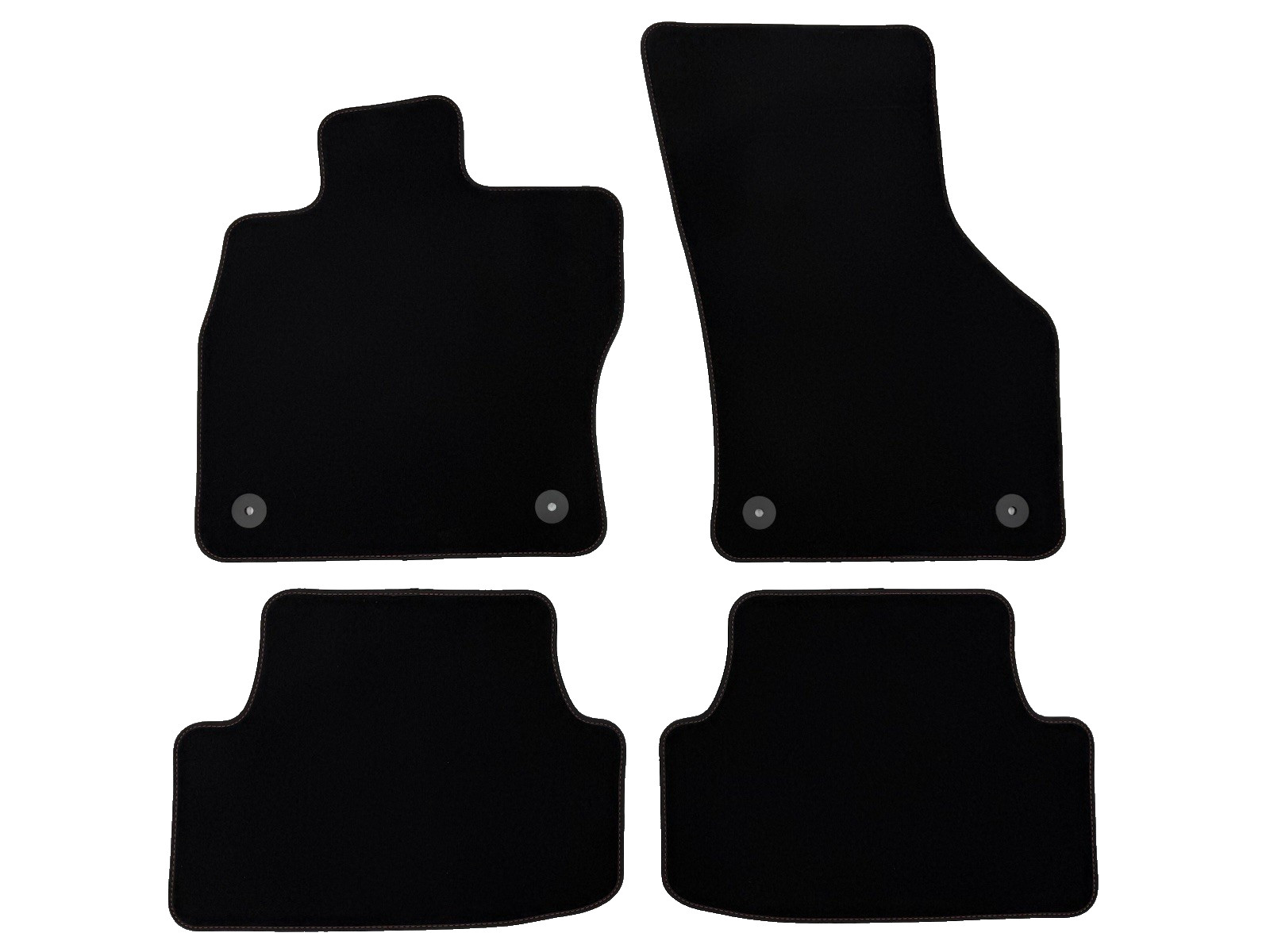 VOLKSWAGEN OEM MK7 GOLF CARPET FLOOR MATS BLACK/RED STITCH NEW *RARE*