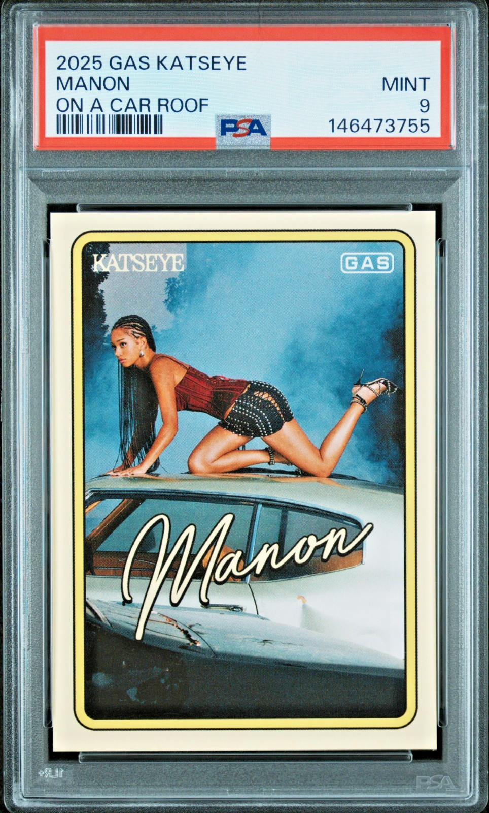 Katseye Manon 2025 GAS Trading Cards On a Car Roof PSA 9 Mint RC Katseye Manon 2025 GAS Trading Cards On a Car Roof PSA 9 Mint RC