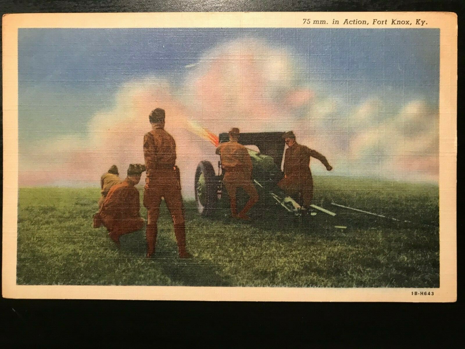 Vintage Postcard 19941 75mm in Action, Fort Knox, Kentucky (KY) Vintage Postcard 19941 75mm in Action, Fort Knox, Kentucky (KY)