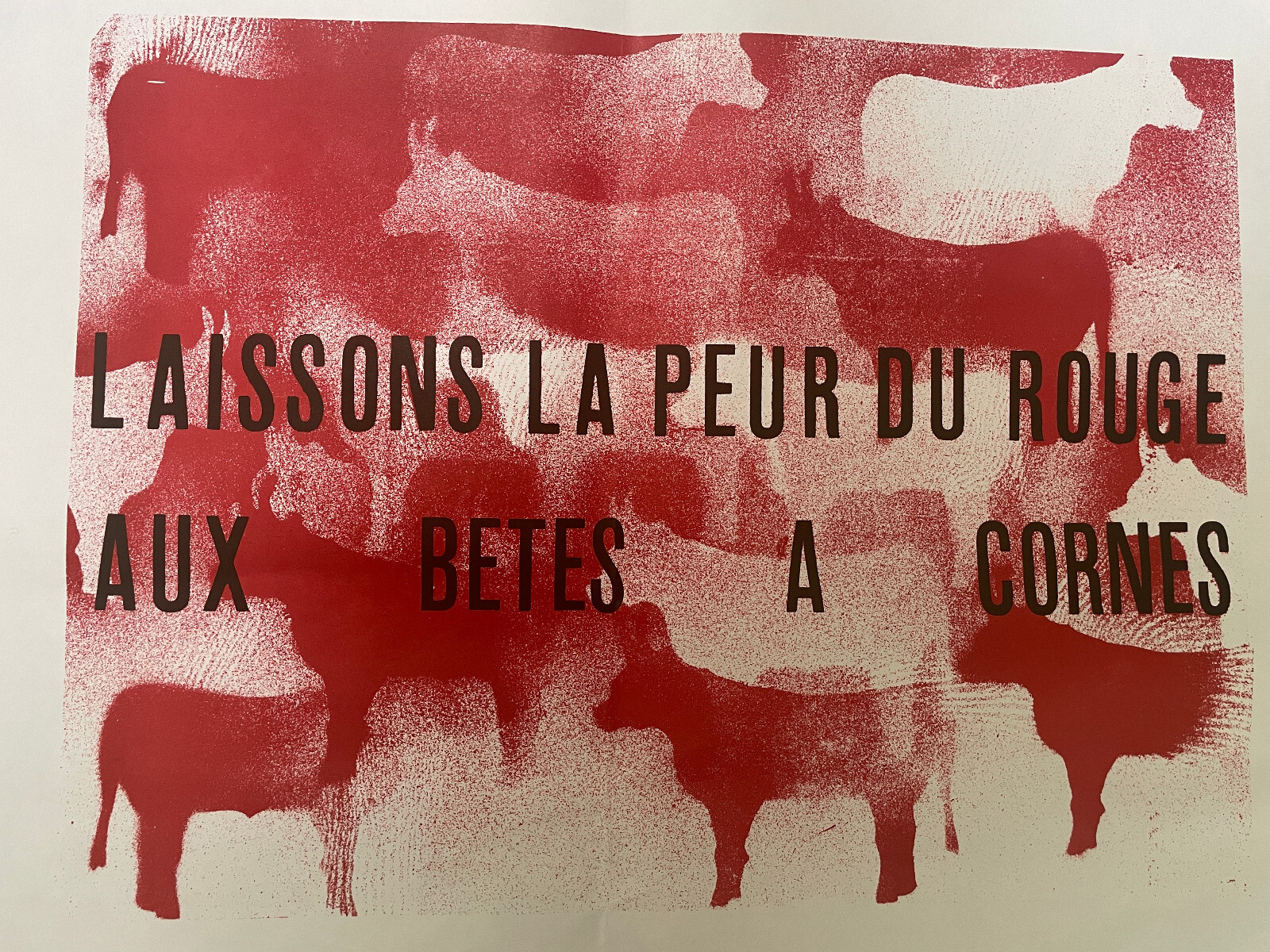 VINTAGE May 1968 French Student Poster: RED SCARE (GREAT MAY CRISIS POSTER)