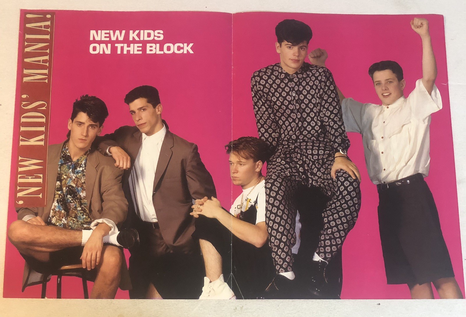 New Kids On The Block Donnie Wahlberg Centerfold Pinup Vintage Ephemera Print