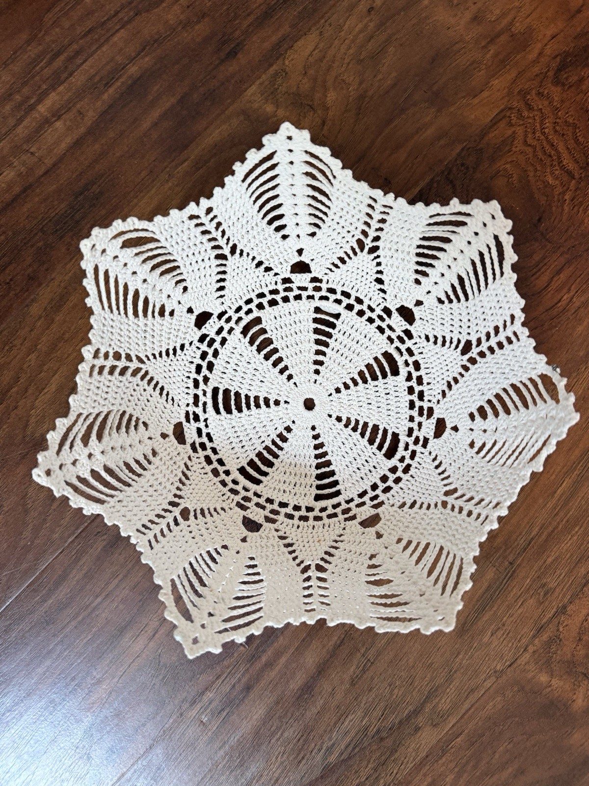 Vintage Handcrafted Crocheted Doily Basket made from Starched Cotton Crochet 9