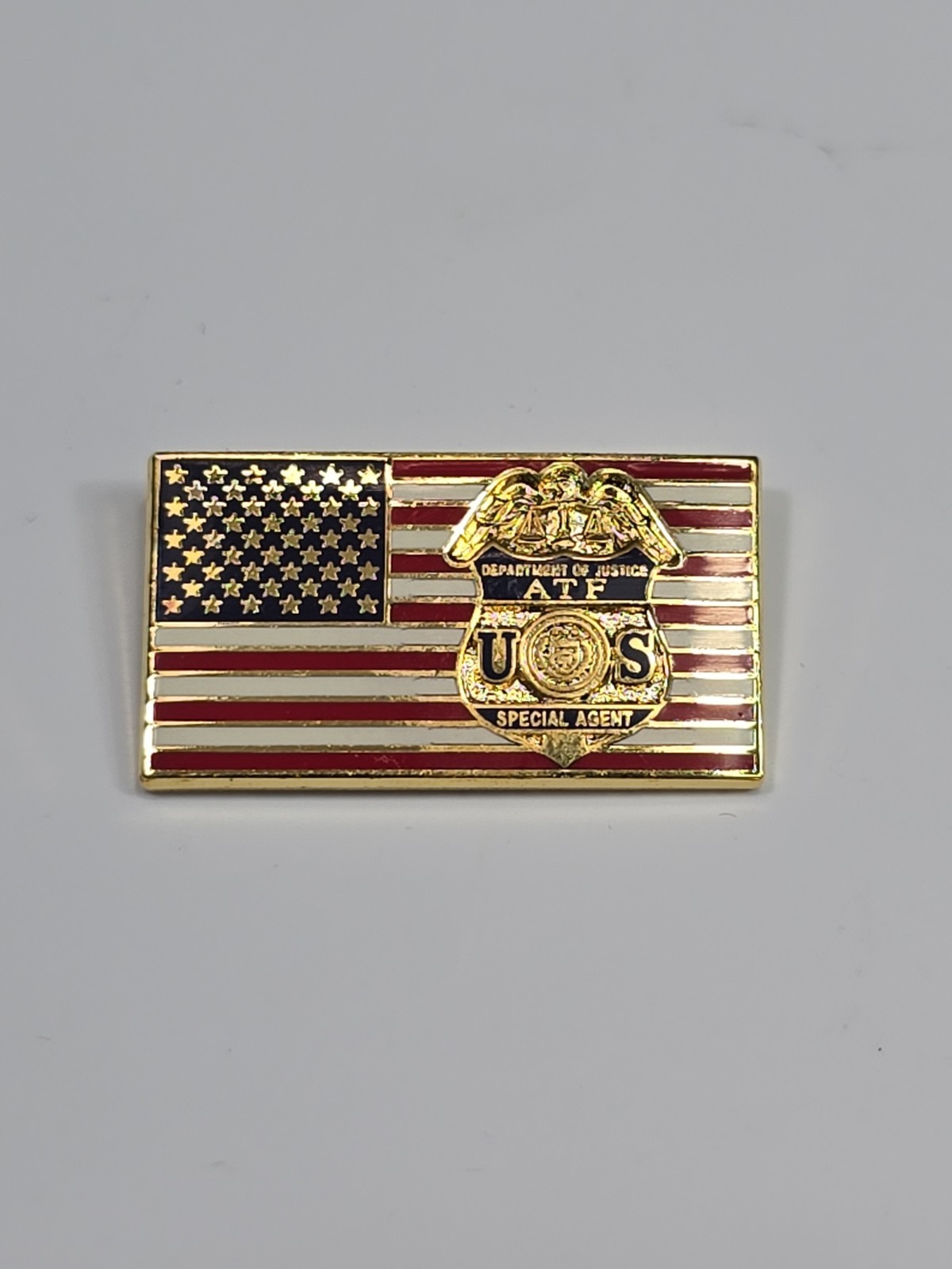 US Department of Justice ATF Special Agent Lapel Pin American Flag