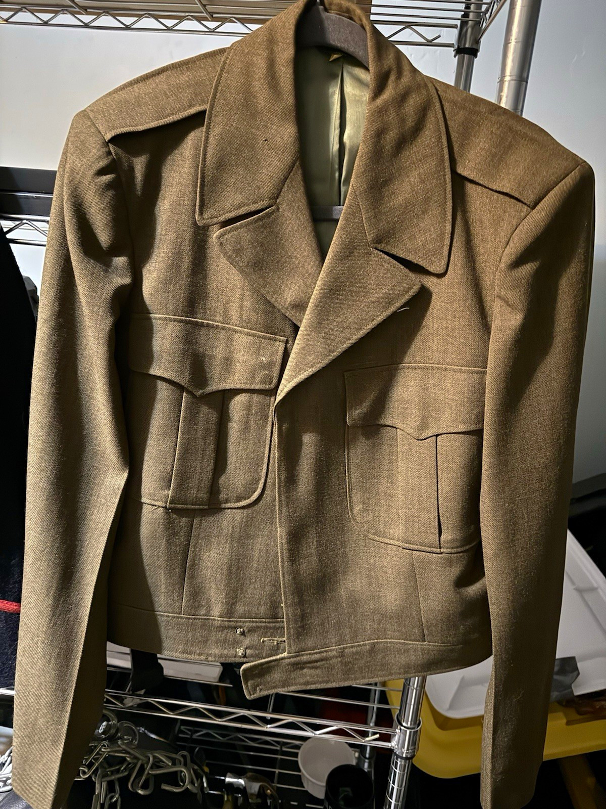 Vintage U.S. Military Eisenhower Ike Jacket WWII/Korean War Era Olive Brown