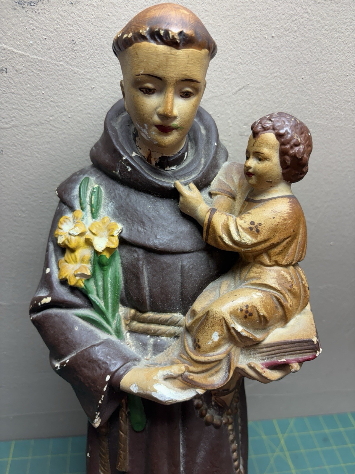 VTG St Anthony of Padua w/Infant Jesus Statue 20\