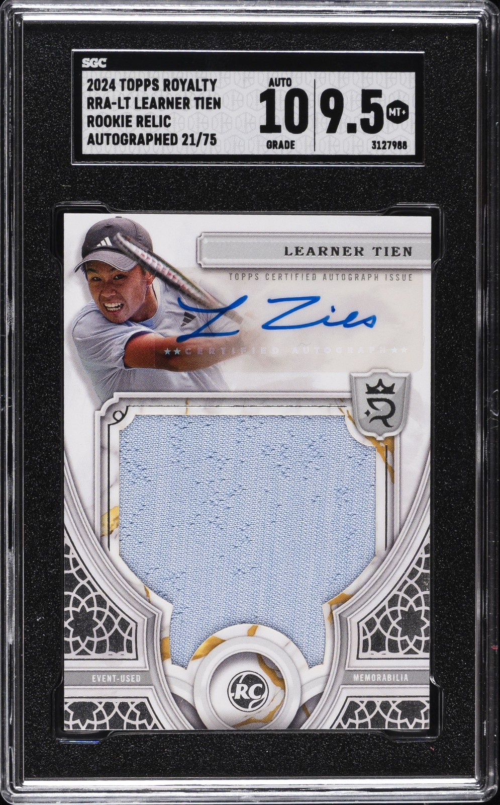 2024 TOPPS ROYALTY ROOKIE RELIC LEARNER TIEN SGC 9.5