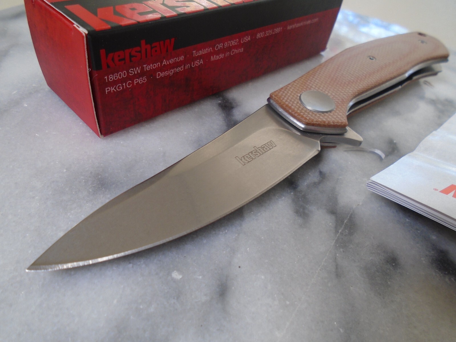Kershaw Concierge Ball Bearing Pivot Pocket Knife D2 Brown Micarta 4020MCB New Kershaw Concierge Ball Bearing Pivot Pocket Knife D2 Brown Micarta 4020MCB New