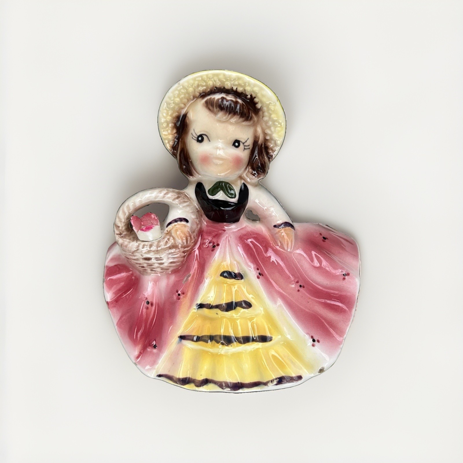 Vintage Relpo Girl Planter Pink Dress Ceramic Japan Mid Century Collectible Vintage Relpo Girl Planter Pink Dress Ceramic Japan Mid Century Collectible