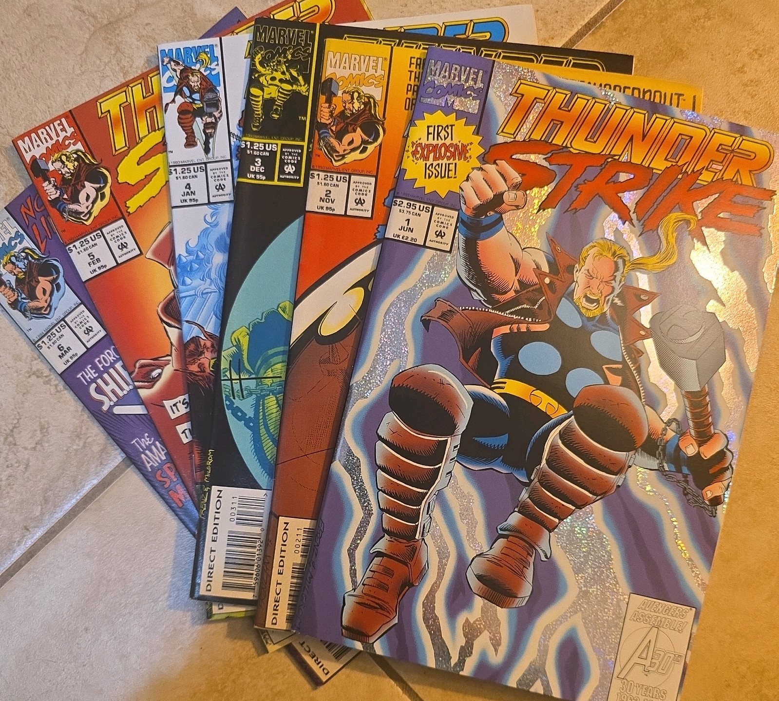 Thunderstrike Vol. 1 Issues #1-6 (1,2,3,4,5,6) Lot VG+ Marvel Comics 1993 Thor Thunderstrike Vol. 1 Issues #1-6 (1,2,3,4,5,6) Lot VG+ Marvel Comics 1993 Thor