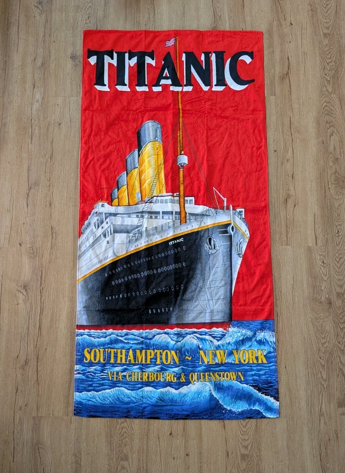 VINTAGE Hilasal TITANIC South Hampton-New York Beach Towel 100% Cotton NWOT VINTAGE Hilasal TITANIC South Hampton-New York Beach Towel 100% Cotton NWOT