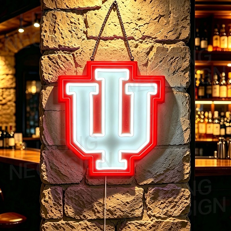 US STOCK Indiana Sport Hoosiers LED Neon Sign With Dimmer Bar Club Decor 16