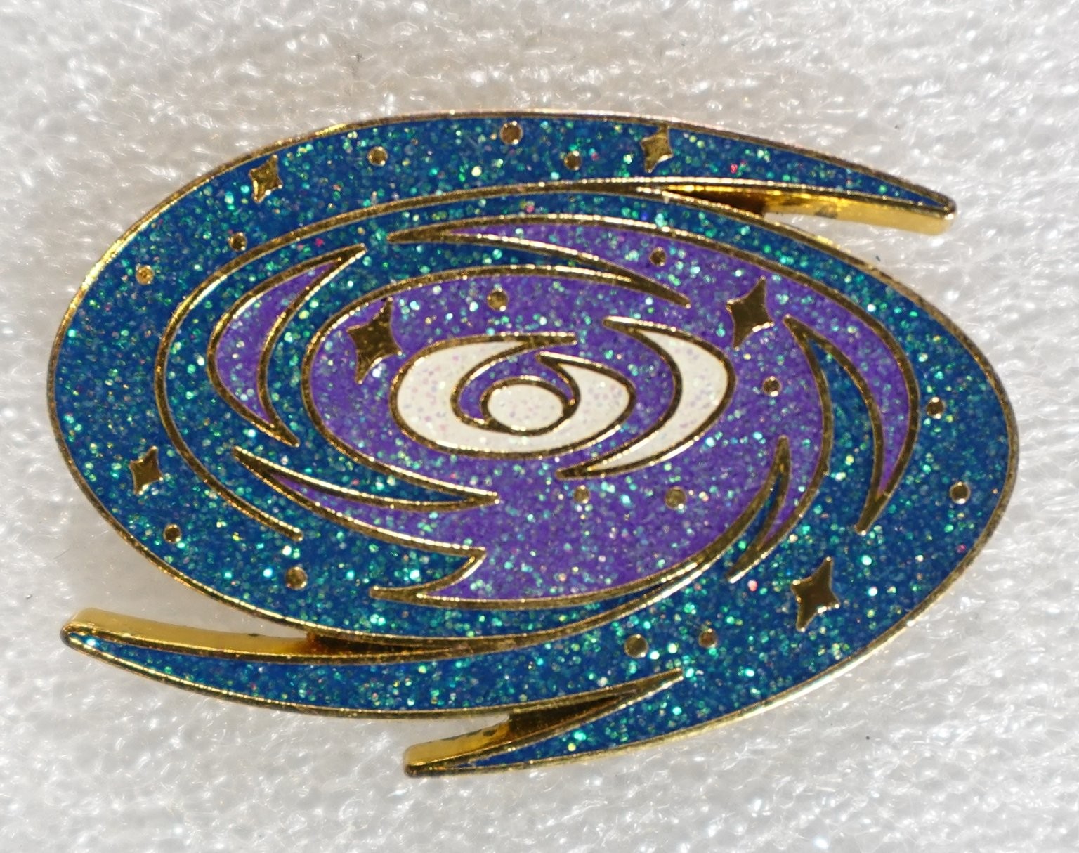Galaxy Spiral Pinback Button ZOX Celestial Glitter Enamel Pin Galaxy Spiral Pinback Button ZOX Celestial Glitter Enamel Pin