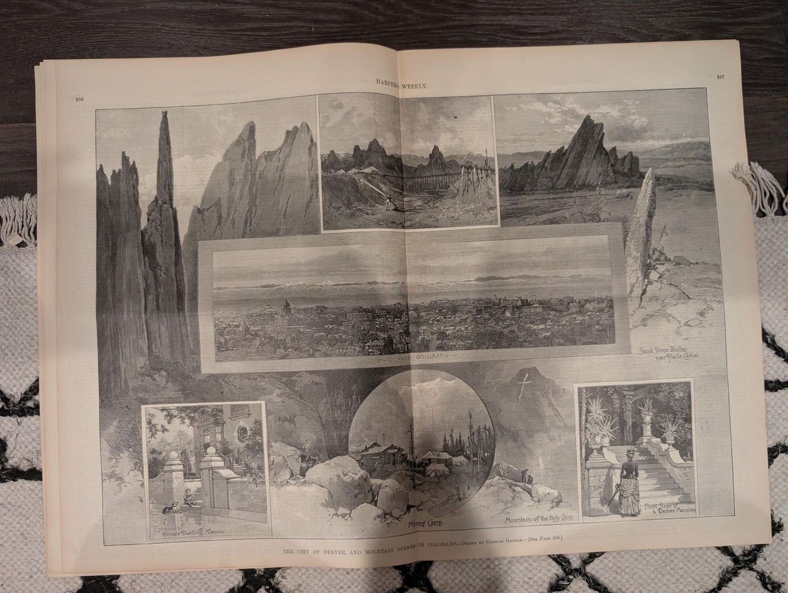 Harper’s Weekly April 23 1887 – Prairie Letter-Box, Denver Centerfold, Remington