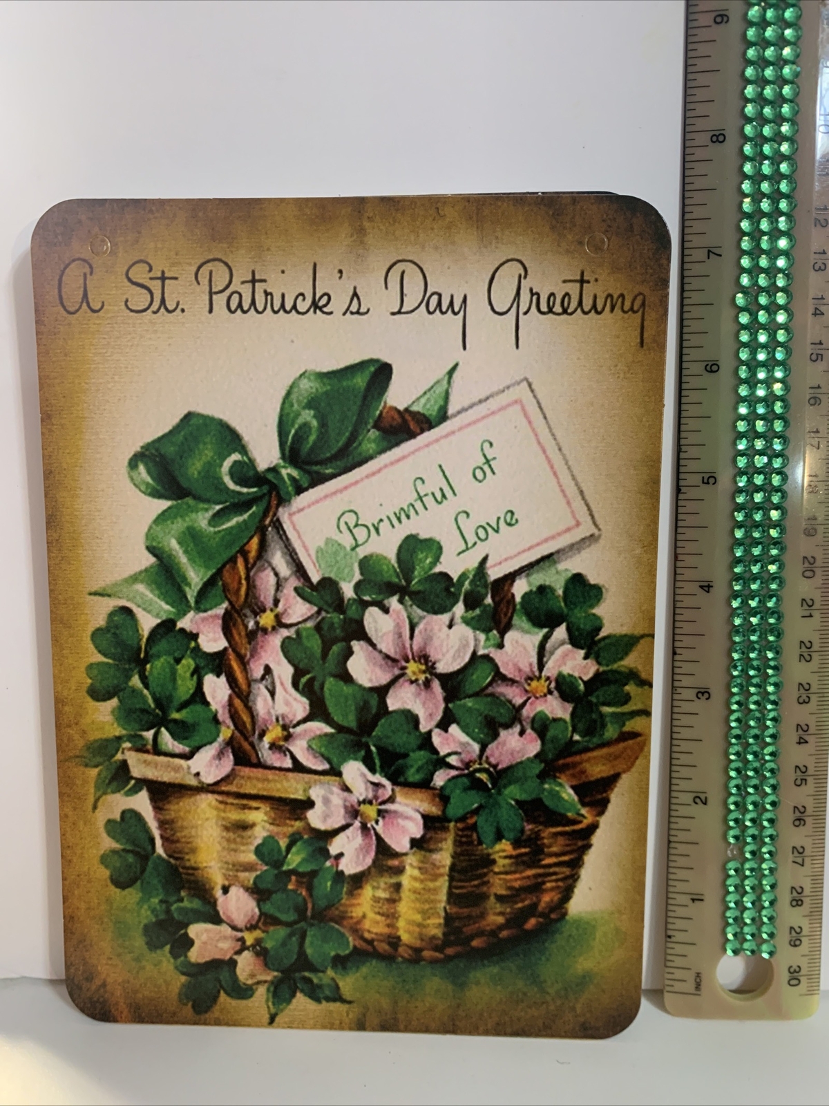 St. Patrick’s Day Decor VINTAGE STYLE Die Cut Cardboard 5 X 7”