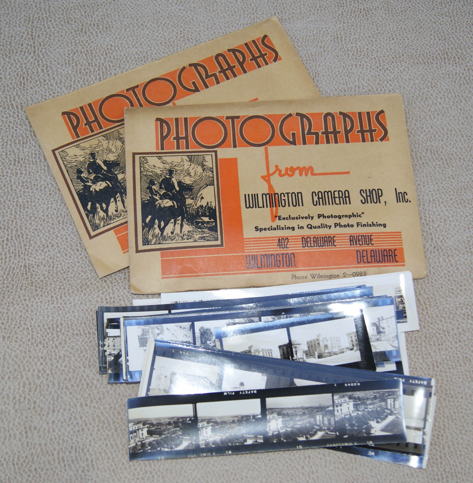 1939-40 Black and White Photo Strips of New Building Constr. in Wilmington, De.