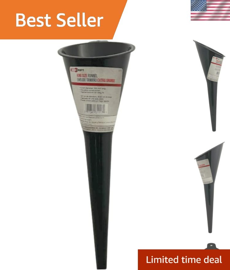 Durable Black King Size Funnel - Perfect for Easy Liquid Transfers, 14.5\ Durable Black King Size Funnel - Perfect for Easy Liquid Transfers, 14.5\
