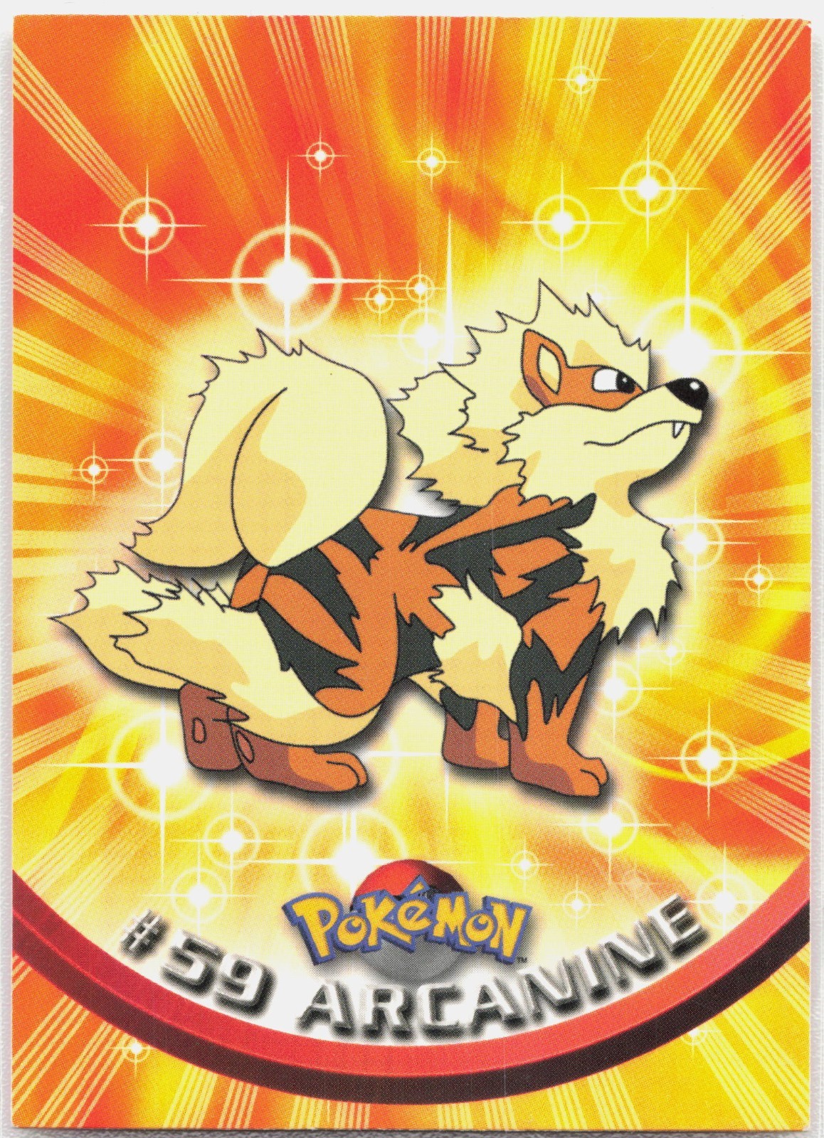 1999 Pokemon Topps Arcanine #59 Blue Logo Card LP