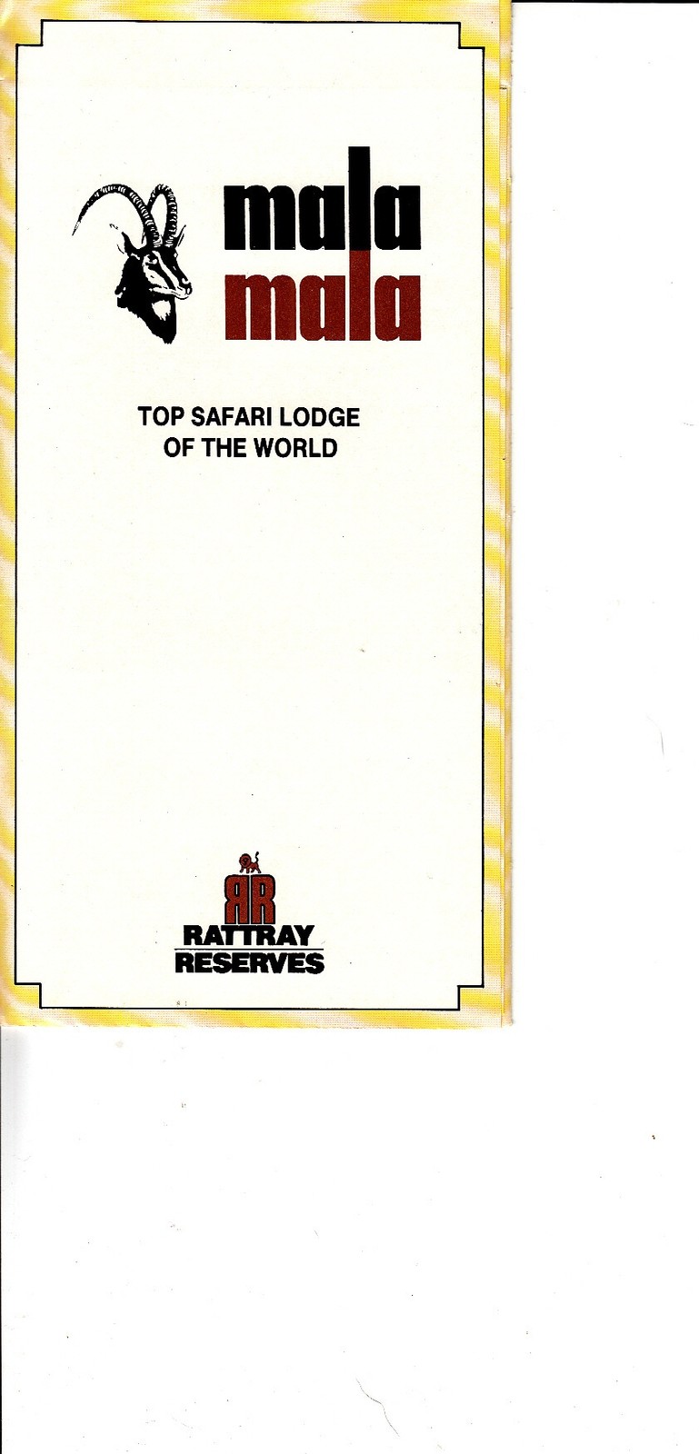 Mala Mala Safari Lodge Rattray Reserves MalaMala South Africa Vintage Brochure