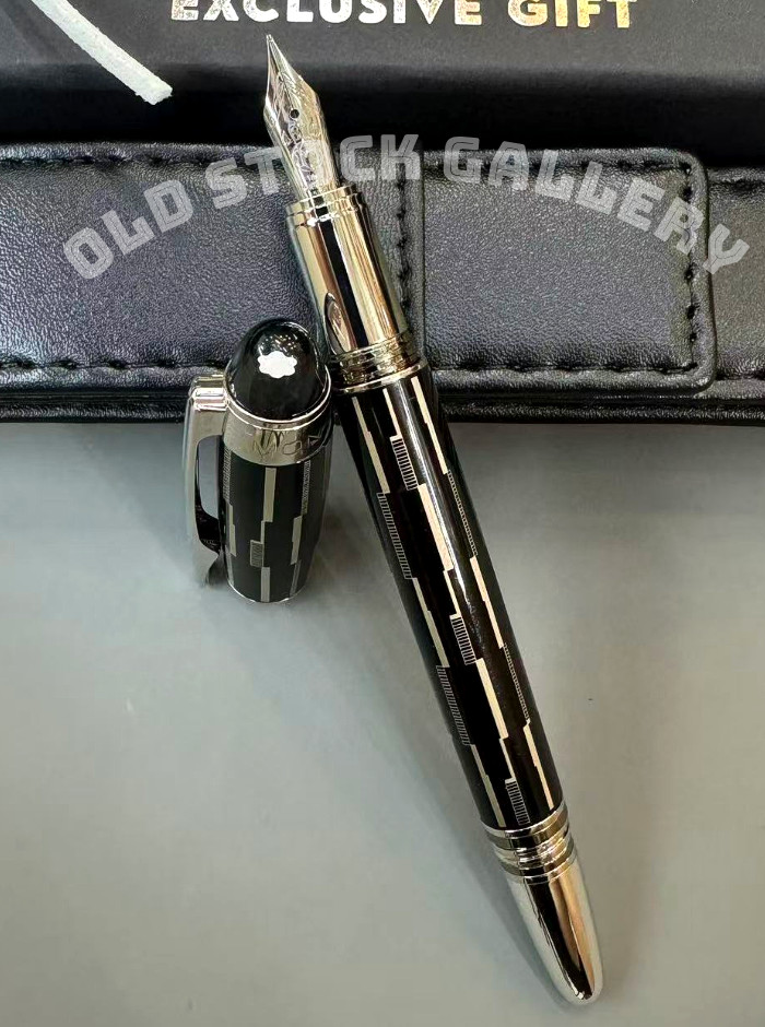 MONTBLANC StarWalker Black Mystery Limited Edition Fountain Pen Silver Tone Rare