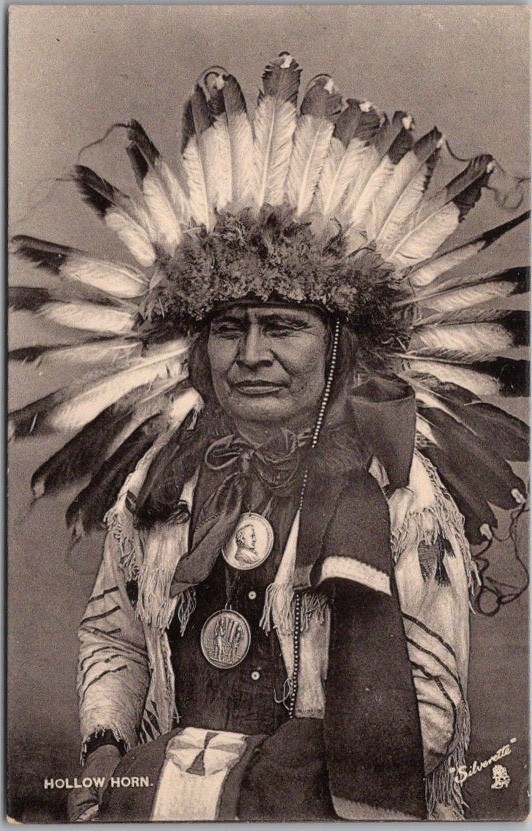 c1910s TUCK\'S INDIAN CHIEFS Series II Silverette Postcard \