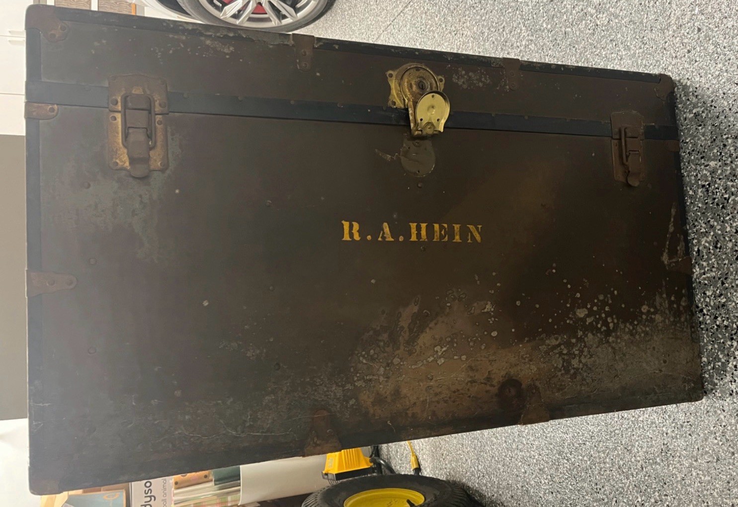 Rare WWII Army Military Regiment Footlocker Trunk Vet Owned