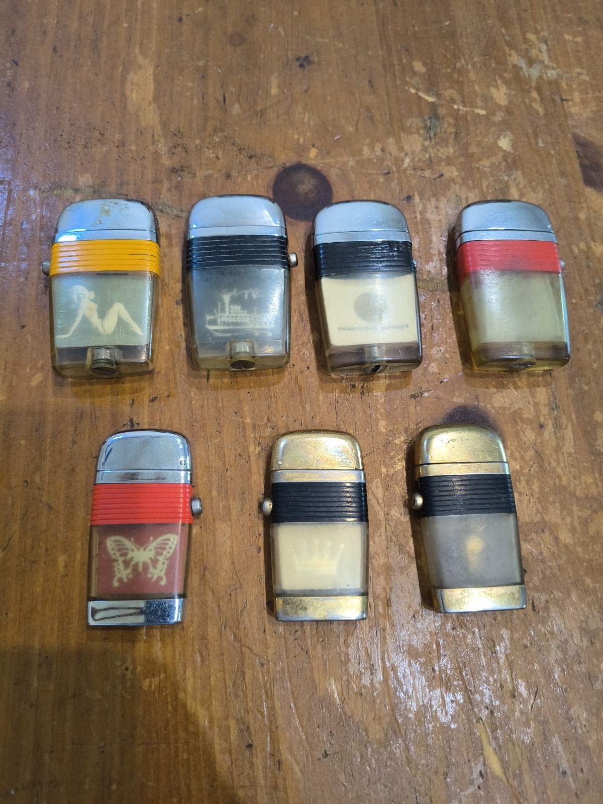 Vintage Scripto VU Lighter Sexy Girl Lot Of 7 Mixed Designs 