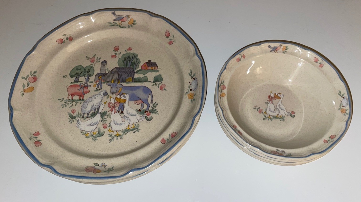 International Chit Chat Dinner Plate And Bowl Set Super Rare Find
