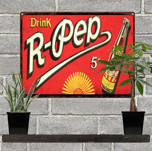 R Pep Cola Soda 5 Cent Vintage Look Advertising Metal Sign 9 x 12 60057