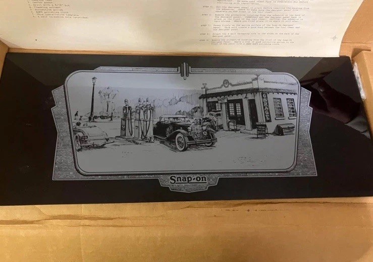 Vintage Snap On  Tool Box Plate Designer Panel 25 x 10.5