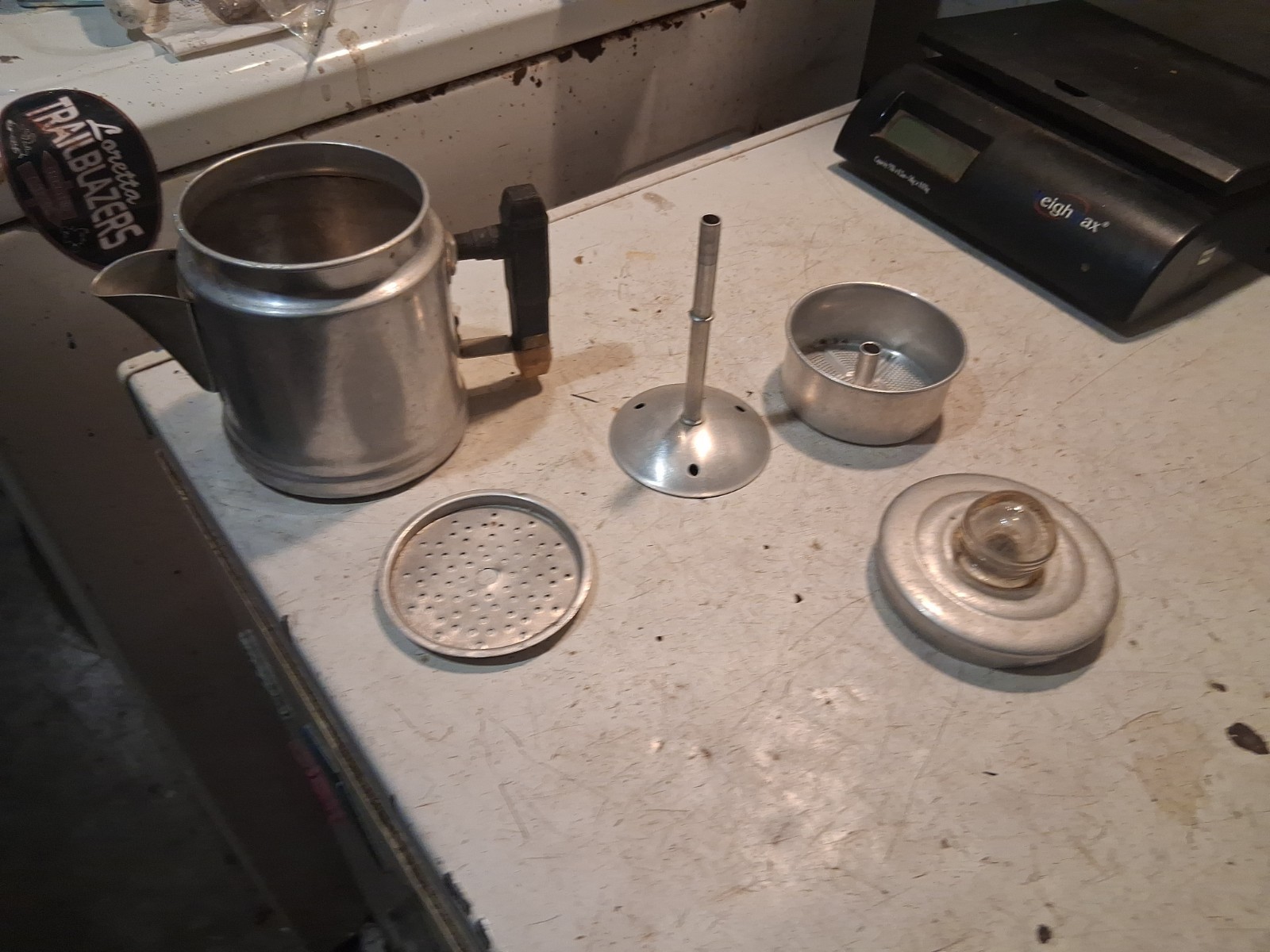 Vintage Rare Approx 16-20 Oz Stove Top Camping Aluminum Percolator Coffee Pot