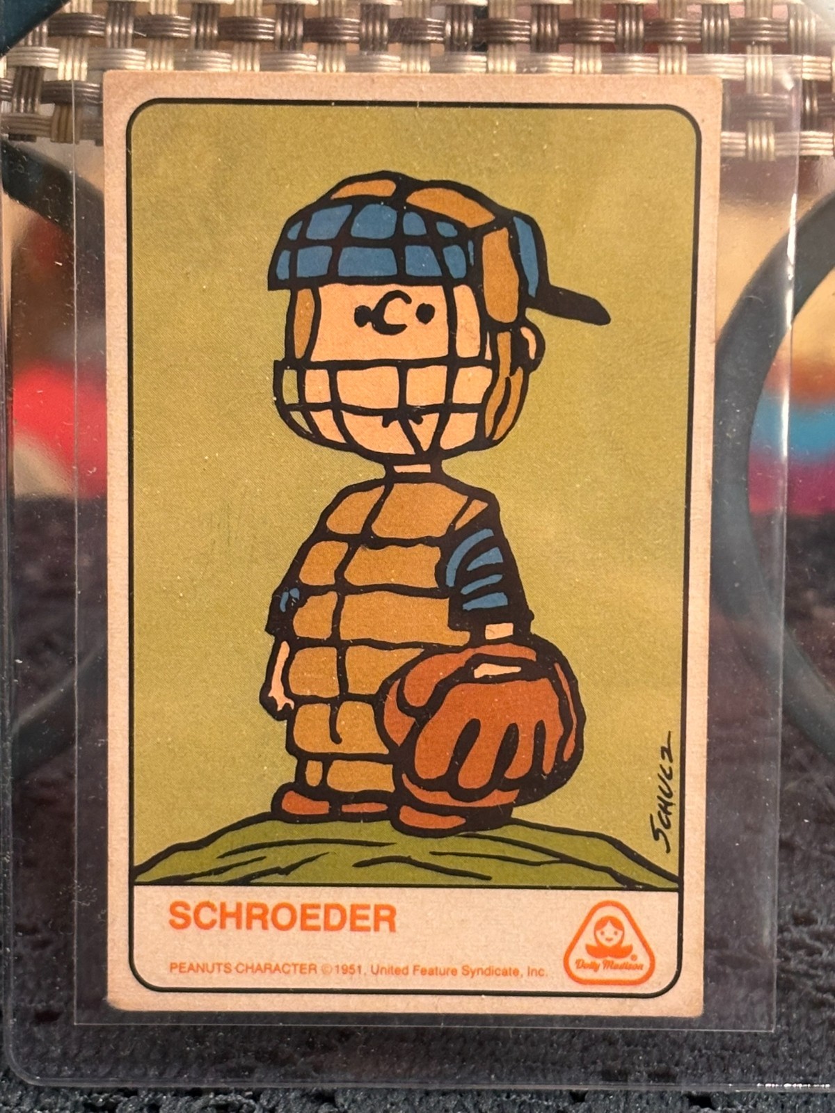 Vintage RARE 1983 Dolly Madison PEANUTS SCHROEDER Wonder Bread Card