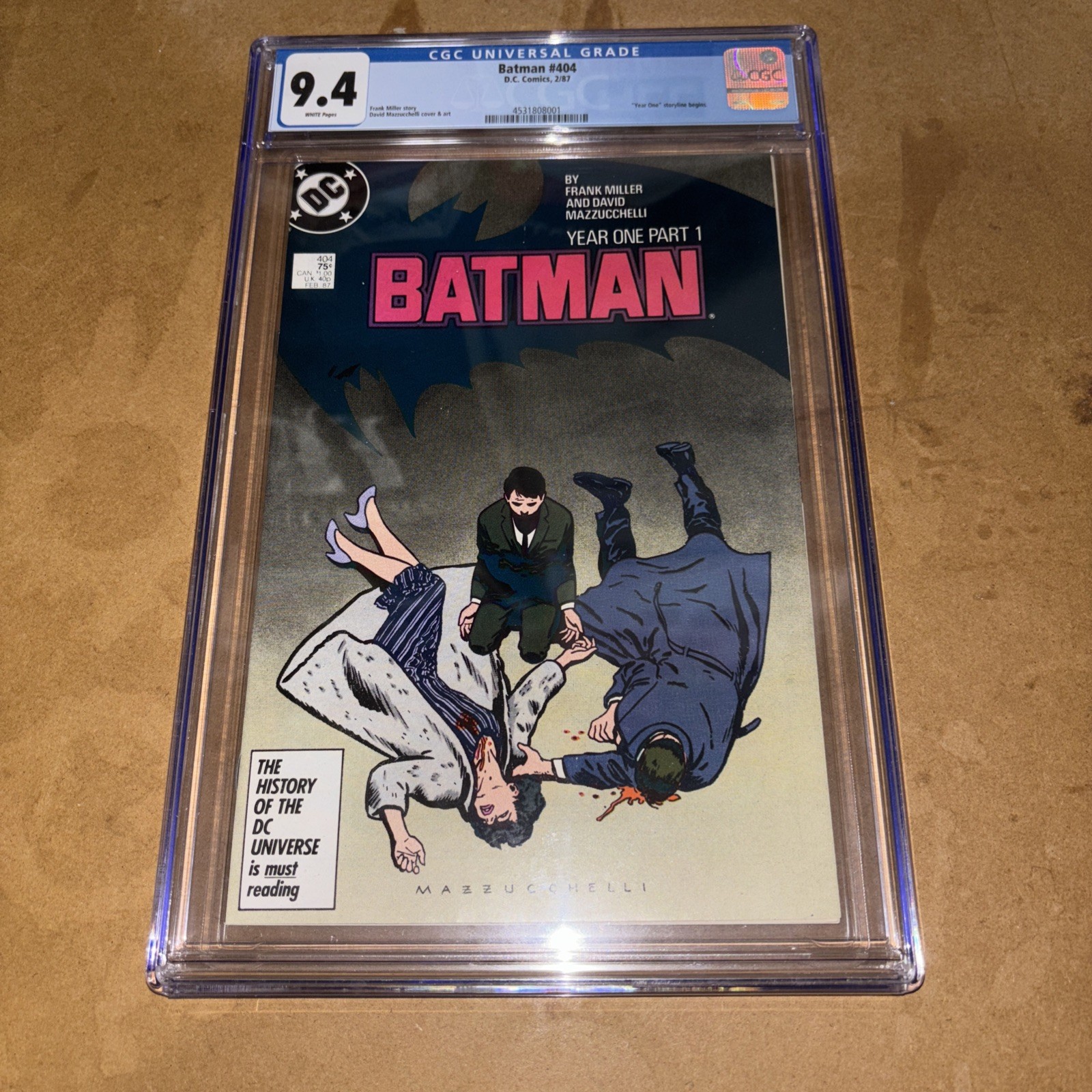 Batman #404 CGC 9.4 White Pages - 1987 – Year One Part 1 Frank Miller KEY DC Batman #404 CGC 9.4 White Pages - 1987 – Year One Part 1 Frank Miller KEY DC