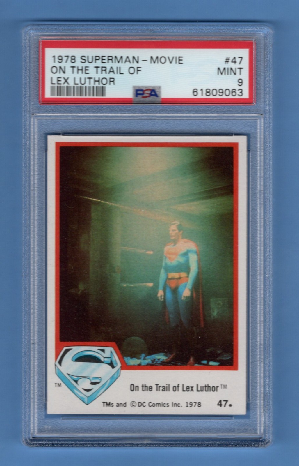 1978 TOPPS Superman The Movie #47 On the Trail of Lex Luthor PSA 9 MINT  POP 1