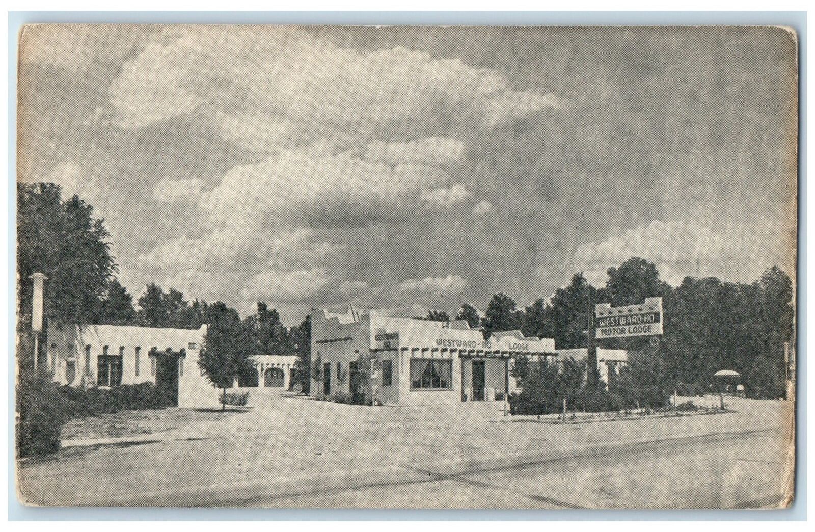 c1940s Westward Ho Exterior Roadside Lodge Scottsbluff Nebraska NE Tree Postcard