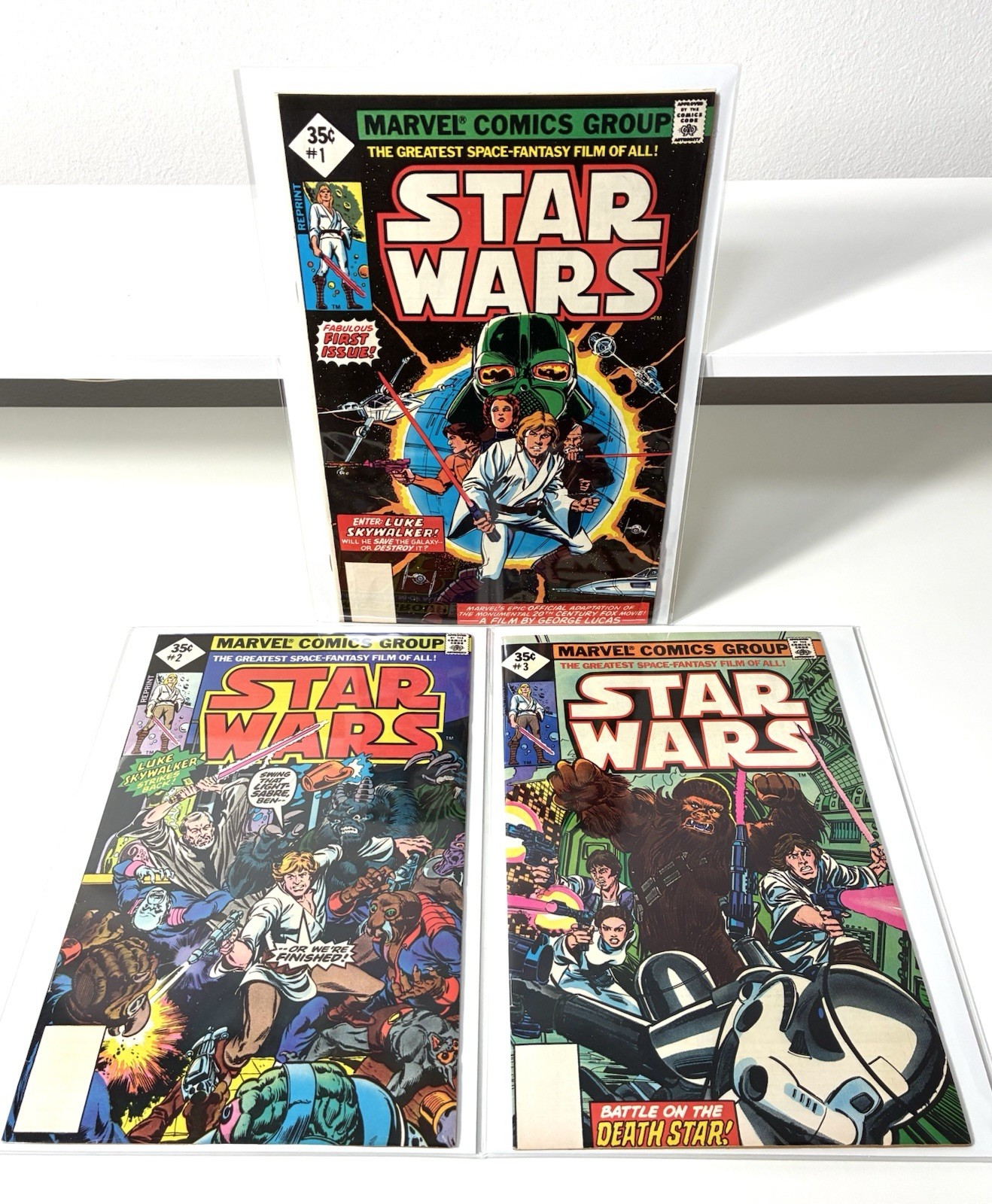 Star Wars #1 - 3 (VF+) 1977 35¢ Whitman Reprint Marvel Comics