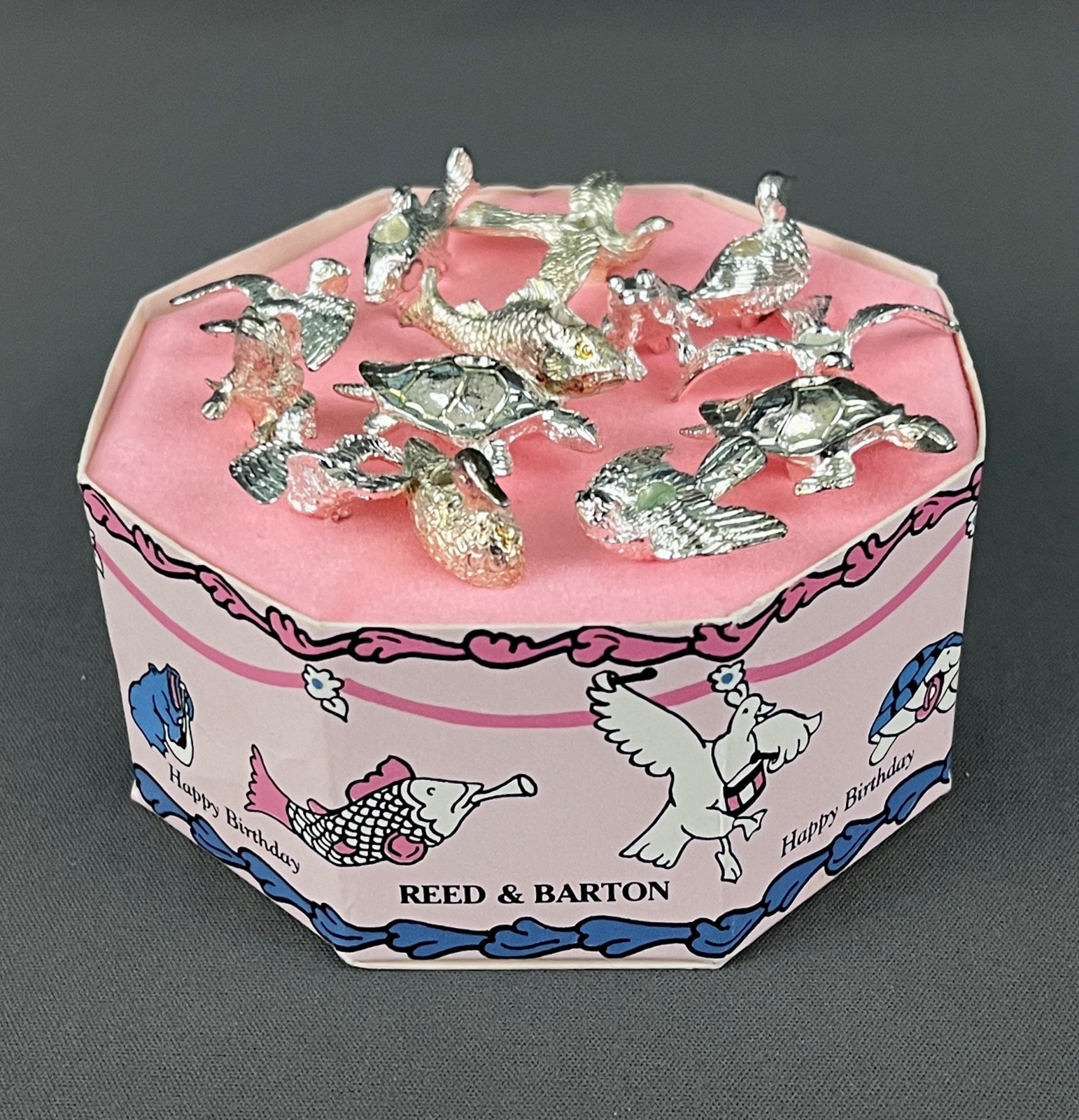 Vtg Reed and Barton Silver Plate Birthday Candle Holders Birds Aquatic 13 pcs Vtg Reed and Barton Silver Plate Birthday Candle Holders Birds Aquatic 13 pcs